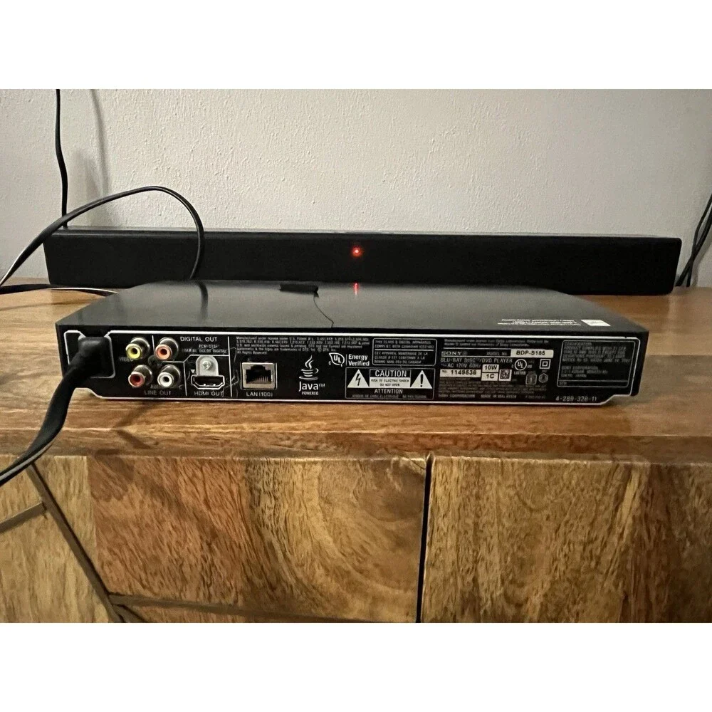 Sony BDP-S185 Blu-ray Disc DVD Player Full HD HDMI Black WORKING Cosmetic Crack